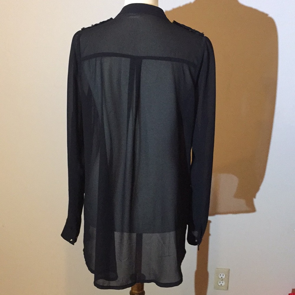 Sheer Gold Studs Button Down Blouse - image 4